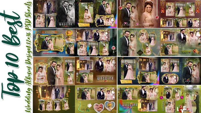 Top 10 Best Wedding Album Design 12x36 PSD Sheets