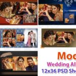 Modern Wedding Album Design 12x36 PSD Sheets Download