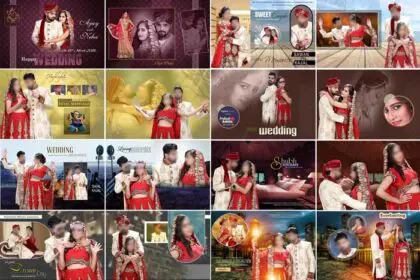 12x18 Indian Wedding Album Cover Design PSD