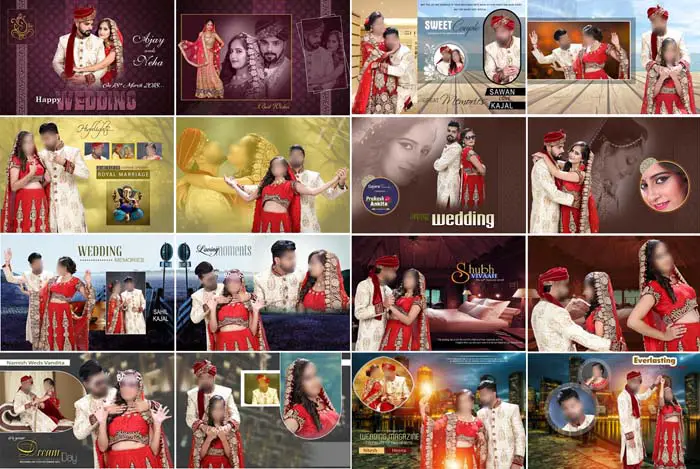 Marriage Album Cover Design 12x18 PSD Templates