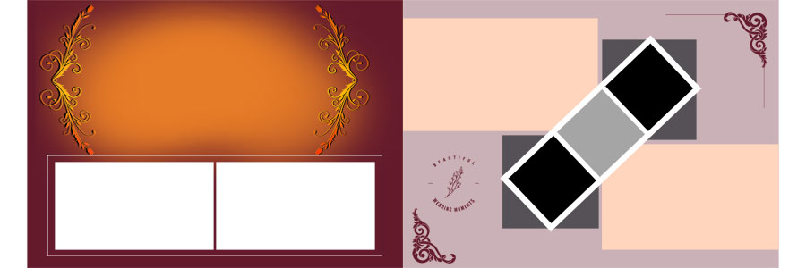 Soft tone wedding album layout PSD 10x30 high res editable preview 18