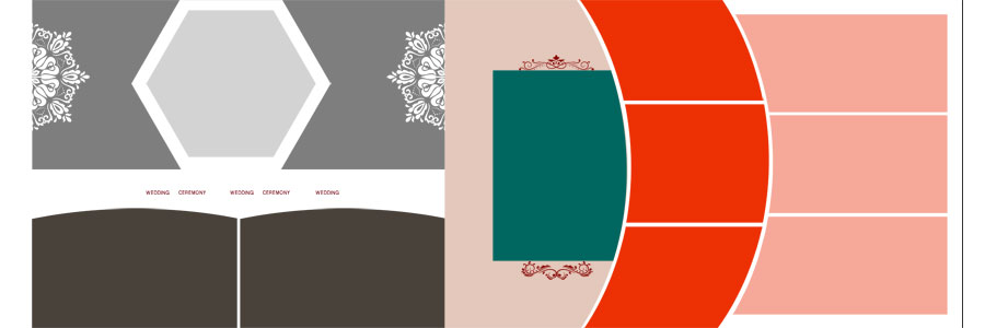 Modern wedding album PSD layout 10x30 editable in Photoshop high res preview 3