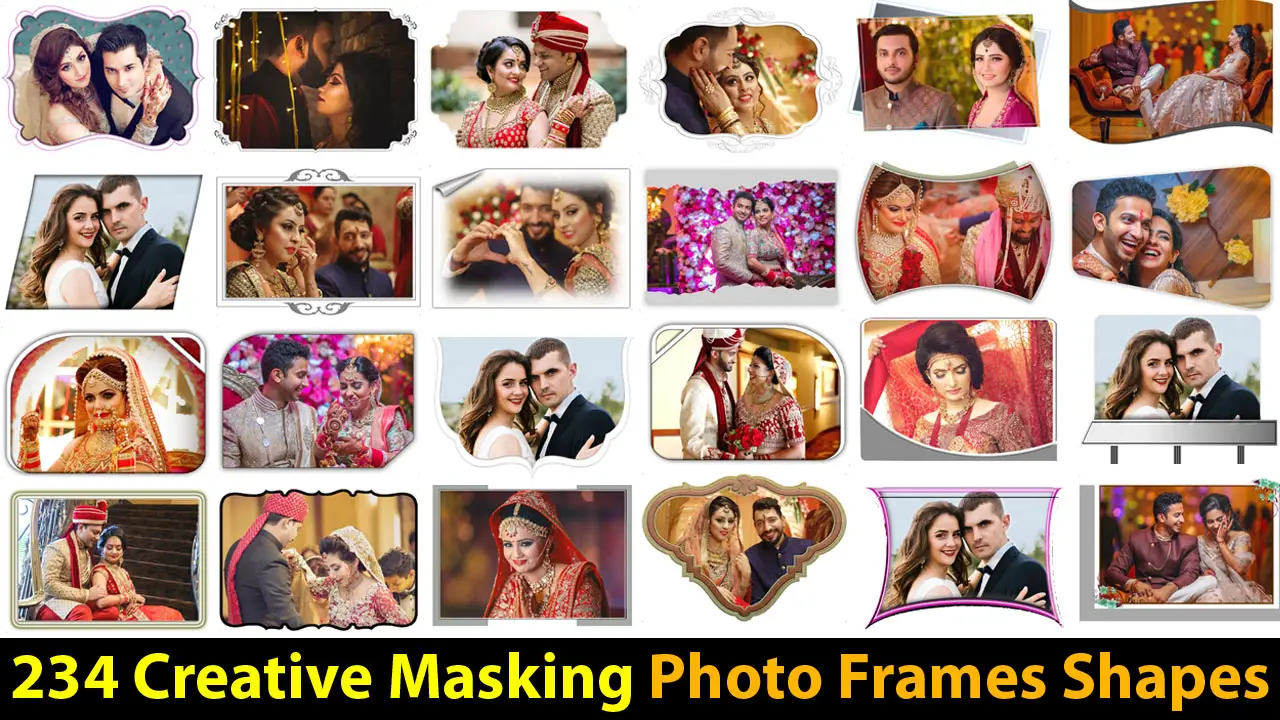 Free Download 234 Creative Masking Photo Frames Shapes PSD Files Collection