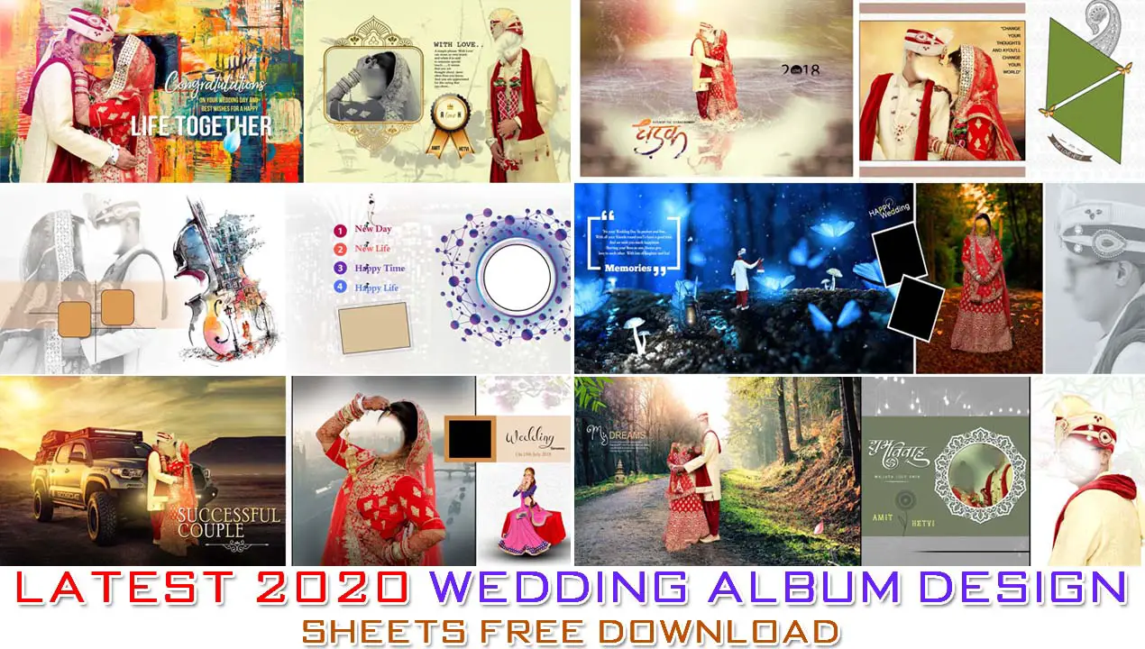 Latest 2020 Wedding Album Design Sheets Free Download