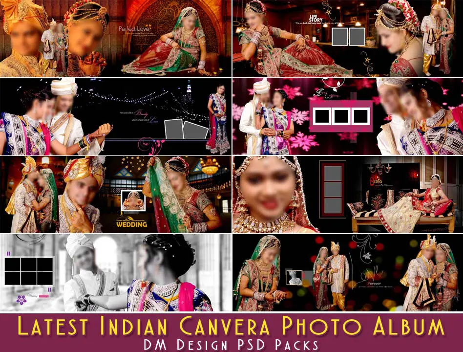 10 Latest Indian Canvera Photo Album DM Design PSD Packs