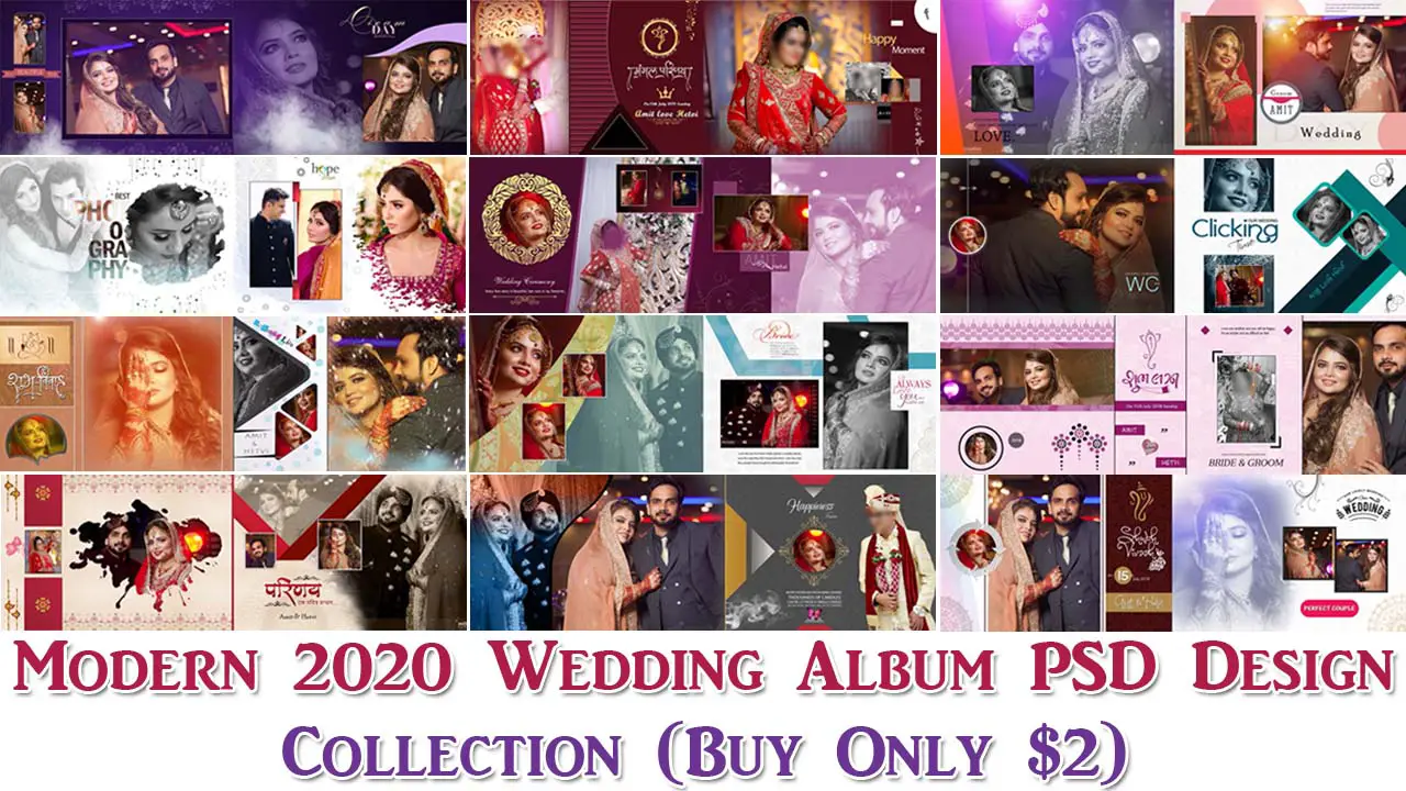 Modern 2020 Wedding Album PSD Design Collection (Buy Only $2)