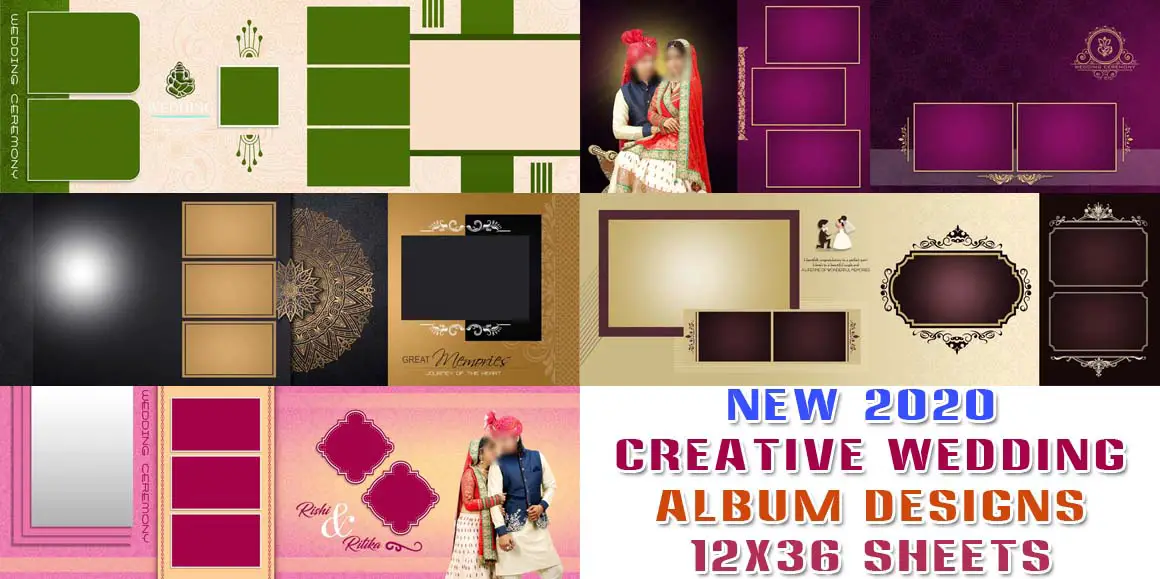 New 2020 Creative Wedding Album Designs 12x36 Sheets