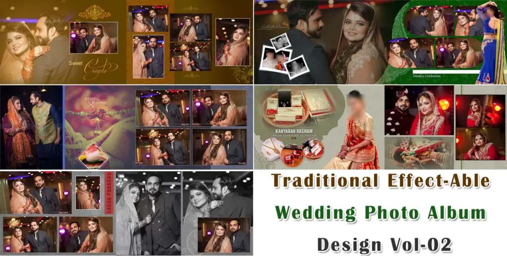 Traditional Effect-Able Wedding Photo Album Design Vol-02