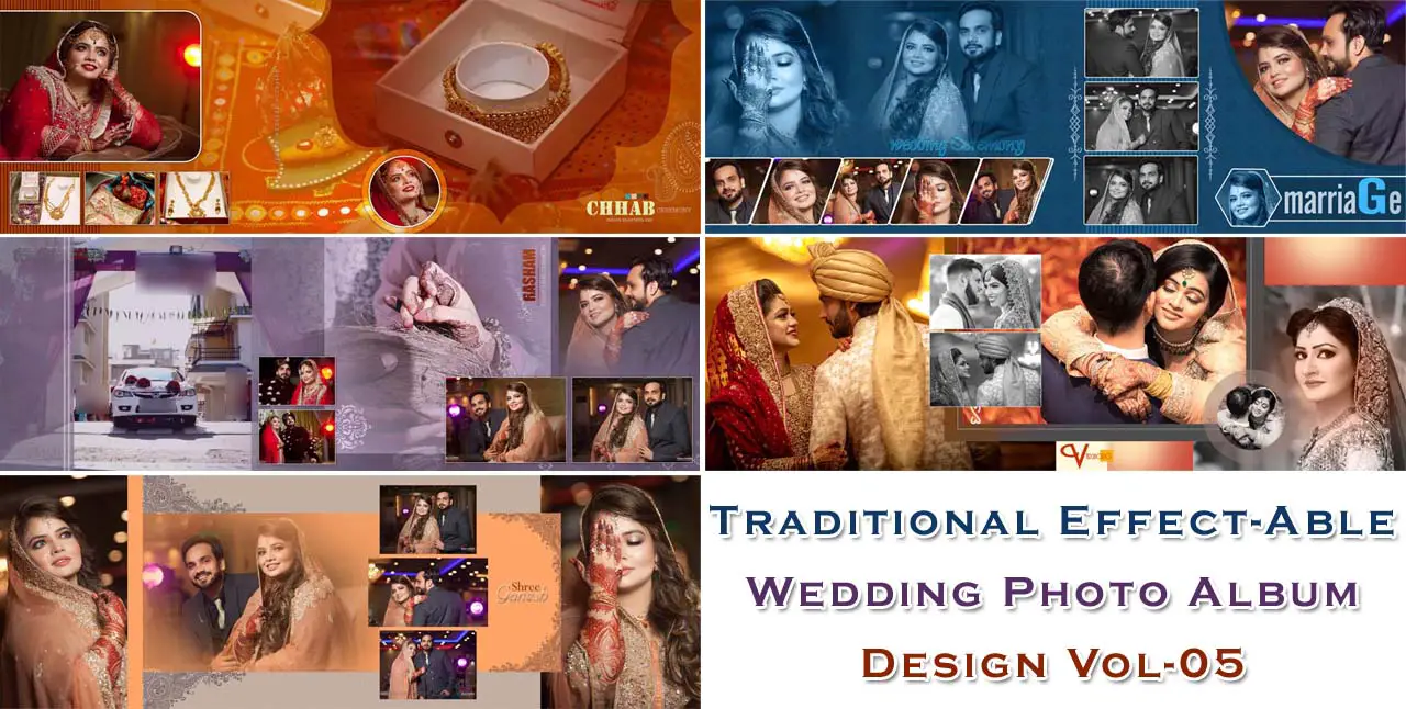 Traditional Effect-Able Wedding Photo Album Design Vol-05