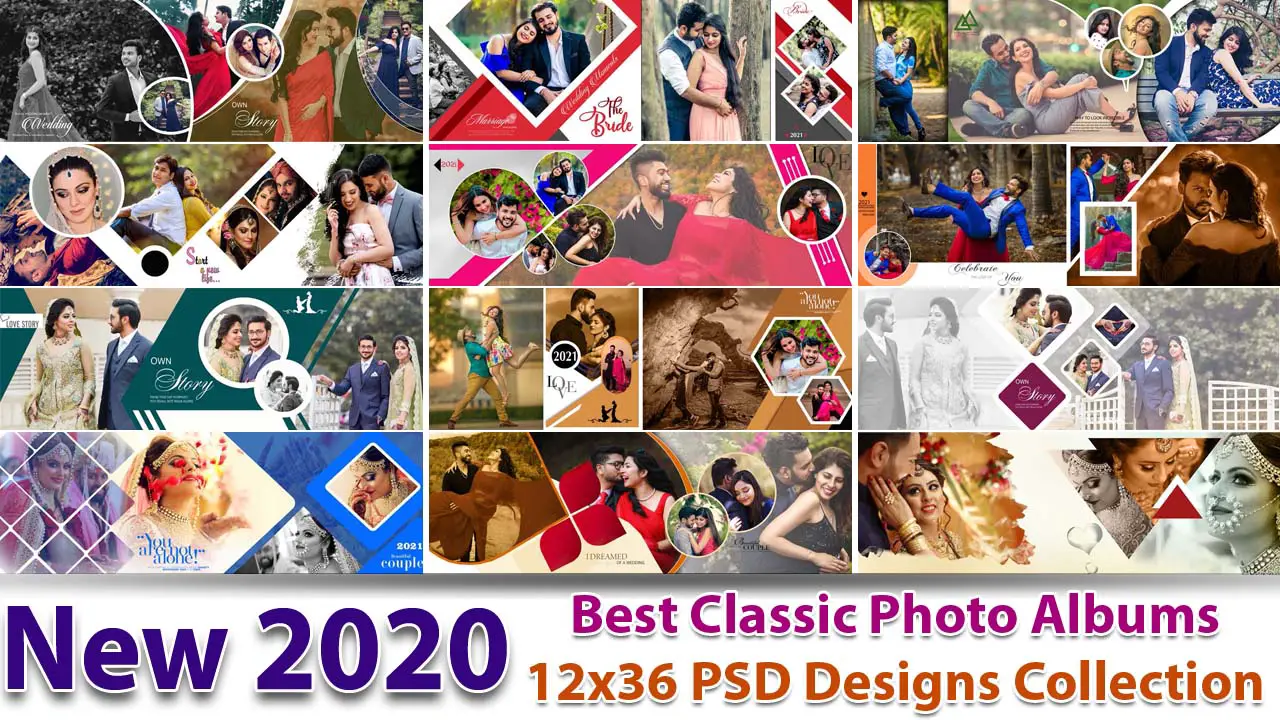 New 2020 Best Classic Photo Albums 12x36 PSD Designs Collection