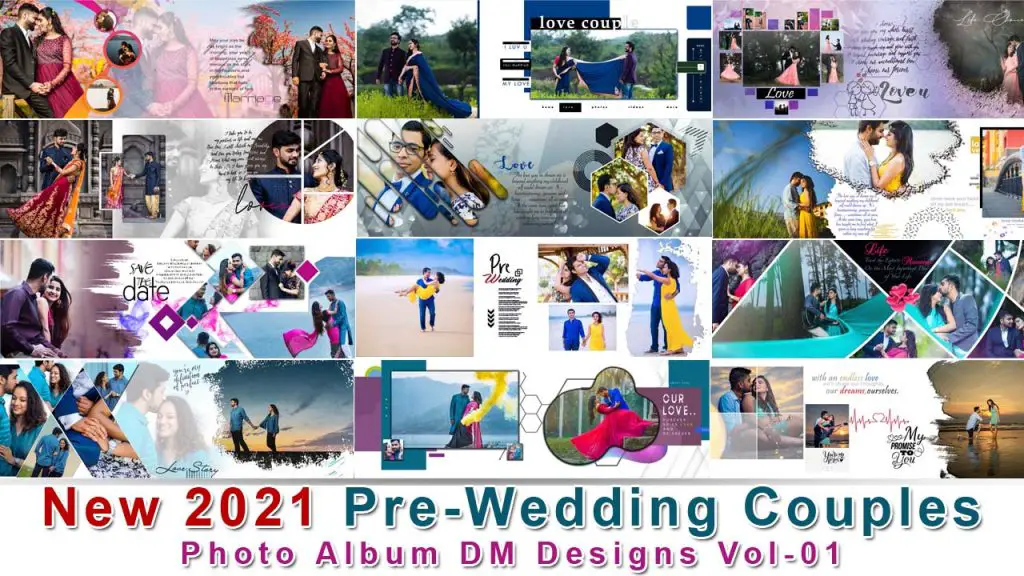 New 2021 Pre-Wedding Couples Photo Album DM Designs Vol-01