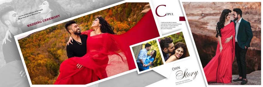 Couple photo album design PSD 12x36 template 16 preview