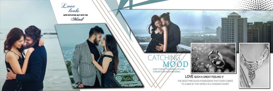 Decorative couple album page design PSD 12x36 template 09 preview