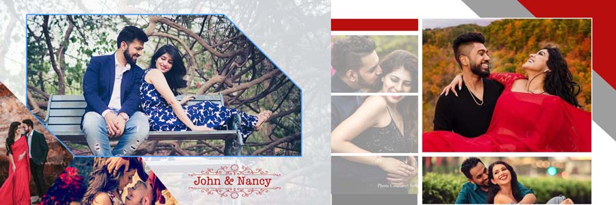 Couple album design in Photoshop PSD format 12x36 template 19 preview