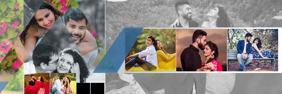 Modern pre wedding couple album page design 12x36 template 20 preview