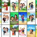 Top 20 Digital Cartoon Couple Caricatures PSD Templates