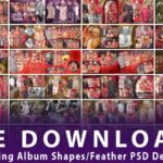 20 Indian Wedding Album Shape-Feather PSD Designs Vol-04