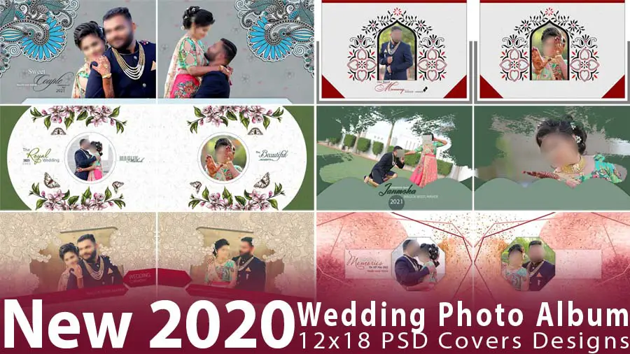 24 New 2020 Wedding Photo Album 12x18 PSD Covers Designs