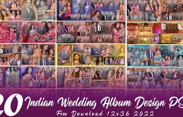 20 Indian Wedding Album Design PSD Free Download 12x36 2022