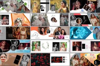 Free 12x36 Traditional Pre-Wedding Album Design PSD