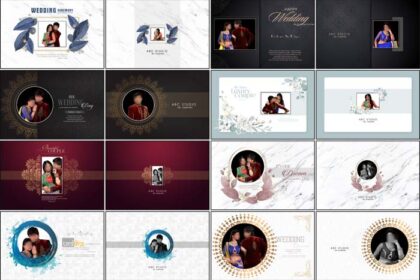 Luxury Wedding Album Cover Design 12x18 PSD Free Download