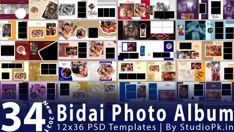New 2021 Bidai Photo Album 12x36 PSD Templates