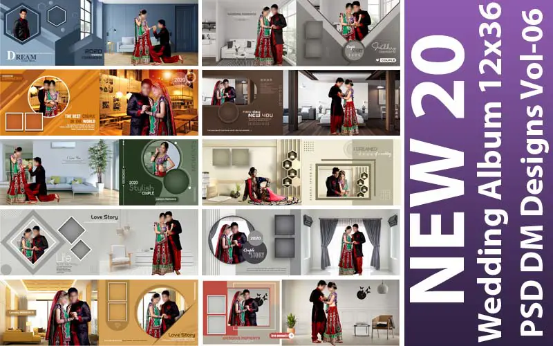 New 20 Wedding Album 12x36 PSD DM Designs Vol-06