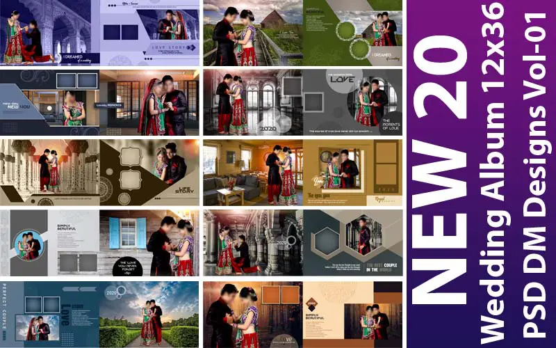 New 2020 Wedding Album 12x36 PSD DM Designs Vol-01