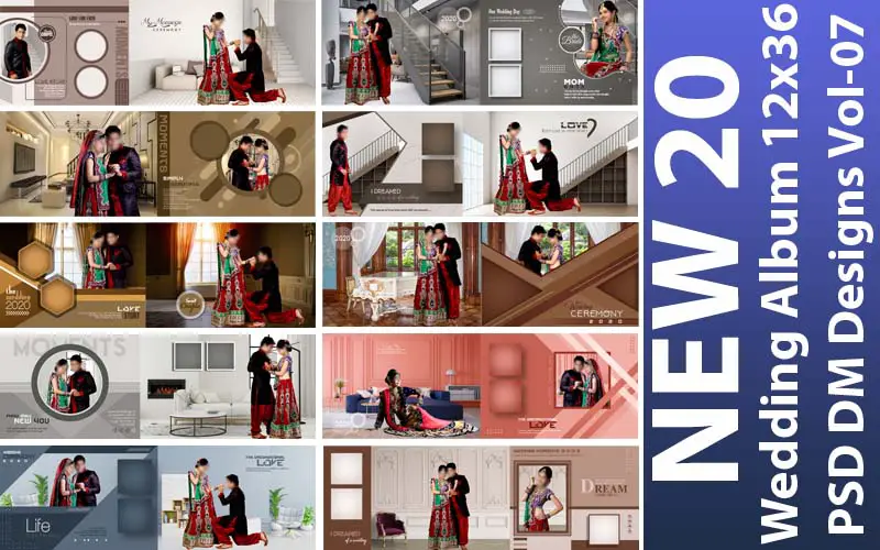 New 20 Wedding Album 12×36 PSD DM Designs Vol-07