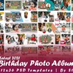 Latest 2021 Birthday Photo Album Design 12x36 PSD Templates