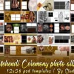 35 Mehendi Ceremony Photo Album Design 12x36 PSD Templates