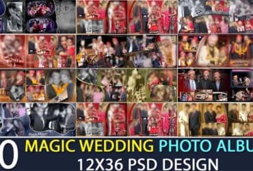 Free Download 30 Magic Wedding Photo Album 12x36 PSD Design