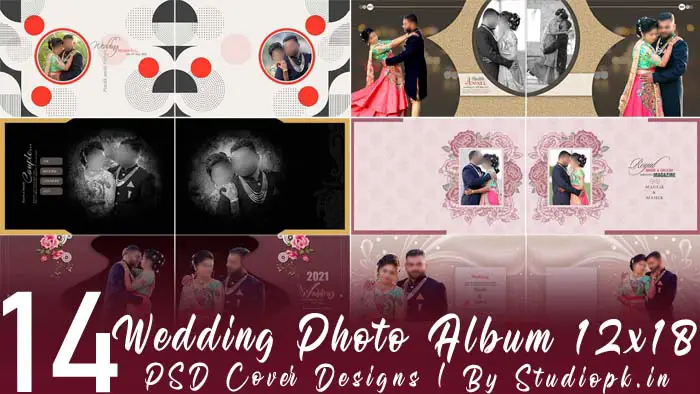 14 Wedding Photo Album 12x18 PSD Cover Designs
