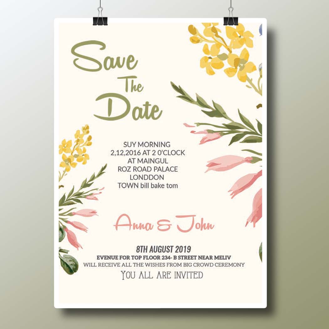 Wedding Invitation PSD Templates