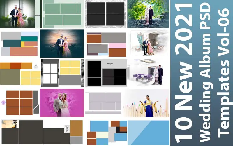 10 New 2021 Wedding Album PSD Templates Vol-06
