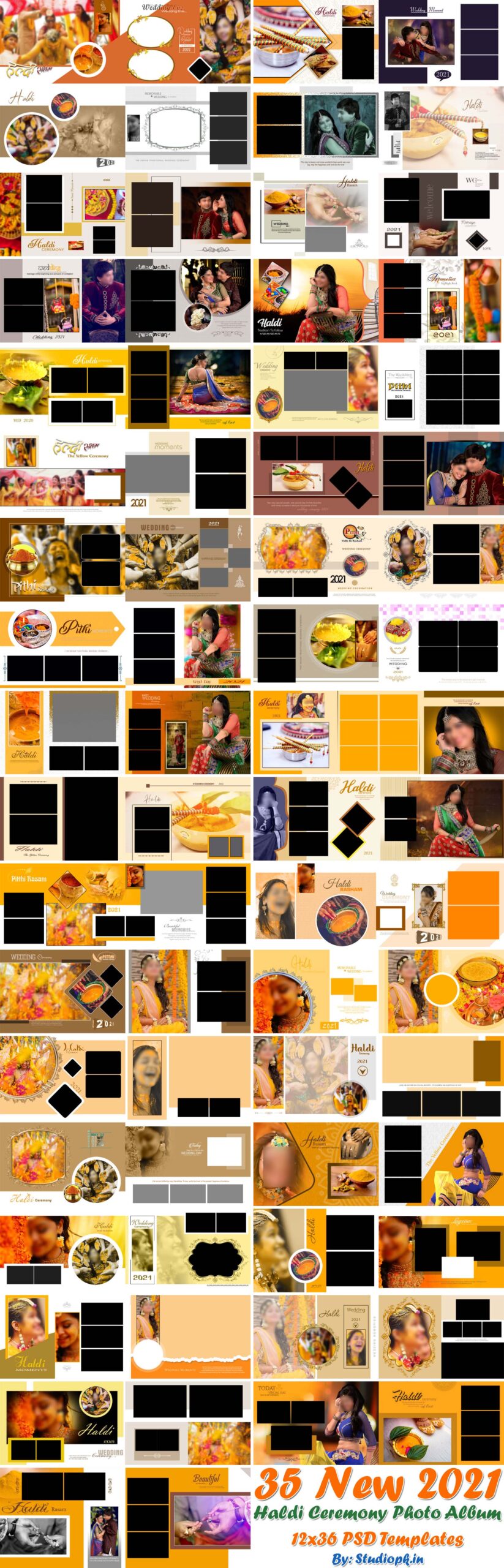 Haldi Ceremony Photo Album PSD Templates