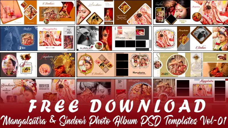 Mangalsutra & Sindoor Photo Album PSD Templates Vol-01