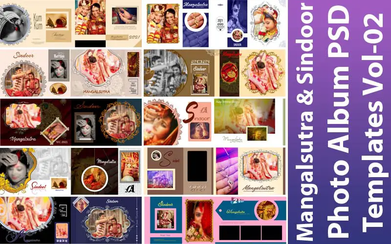 Mangalsutra & Sindoor Photo Album PSD Templates Vol-02