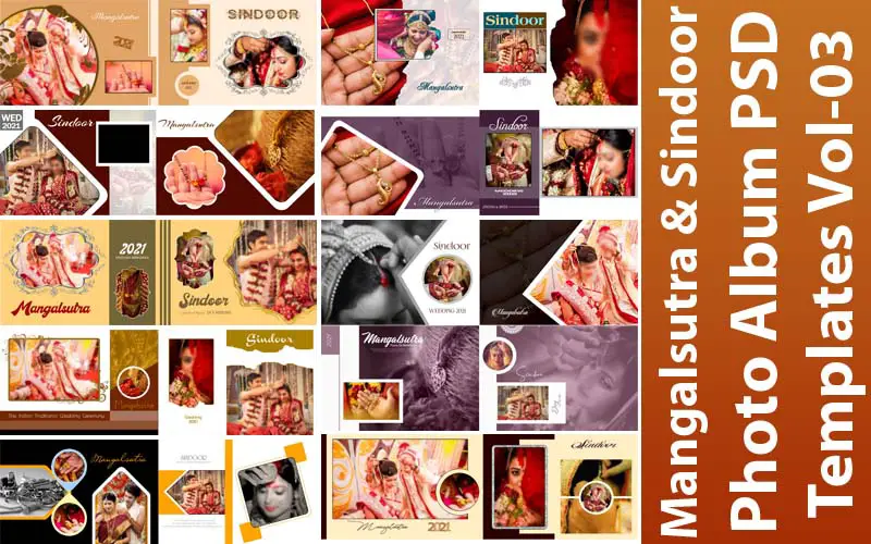 Mangalsutra & Sindoor Photo Album PSD Templates Vol-03