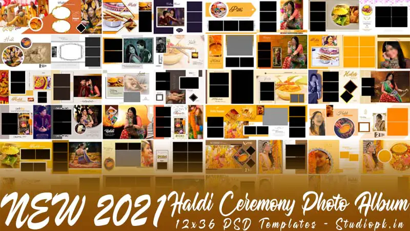 35 New 2021 Haldi Ceremony Photo Album 12x36 PSD Templates