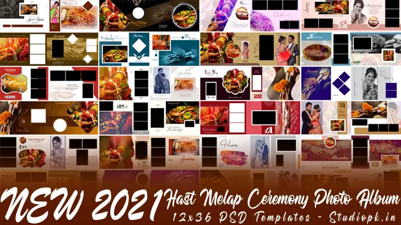 New 2021 Hast Melap Ceremony Photo Album 12x36 PSD Templates