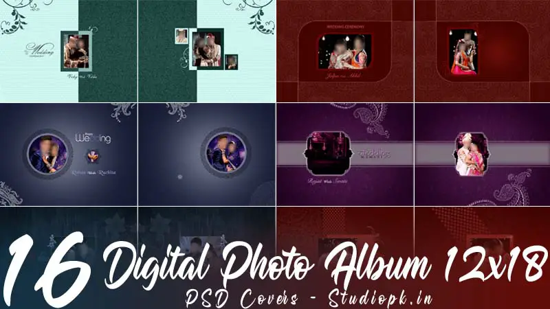 16 Digital Photo Album 12x18 PSD Covers Free Download