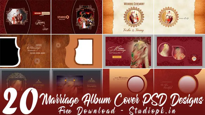 20 Marriage Album Cover PSD Designs Free Download