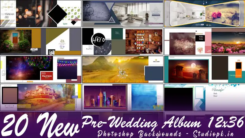 20 New Pre-Wedding Album 12×36 Photoshop Backgrounds