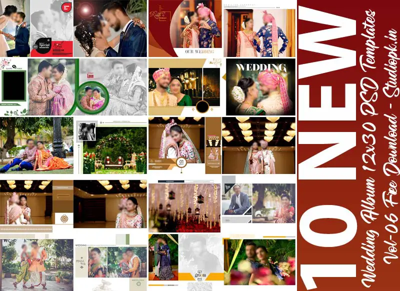 New Wedding Album 12x30 PSD Templates Vol-06 Free Download