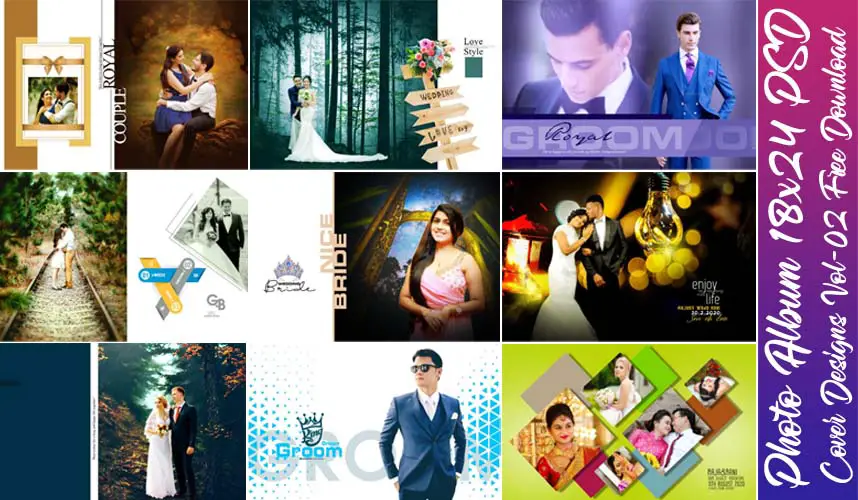 Photo Album 18x24 PSD Cover Designs Vol-02 Free Download