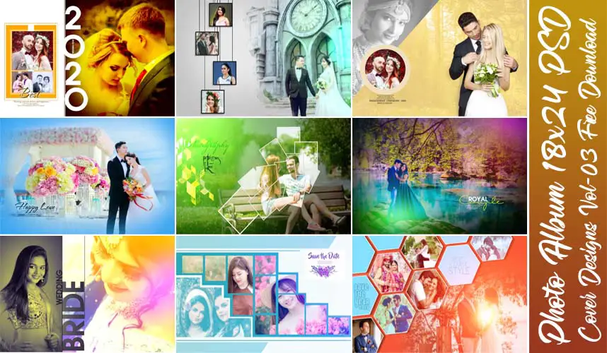 Photo Album 18x24 PSD Cover Designs Vol-03 Free Download