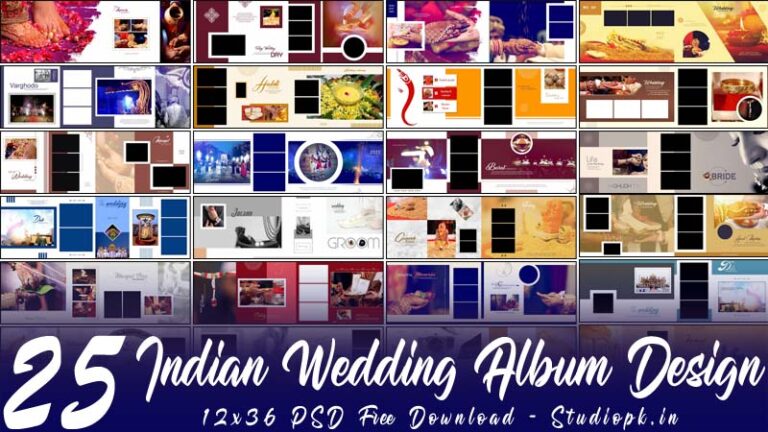 25 Indian Wedding Album Design 12x36 PSD Free Download