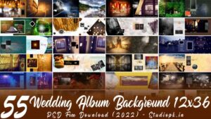 55 Wedding Album Background 12x36 PSD Free Download