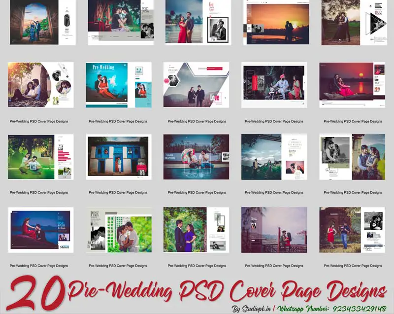 20 Pre-Wedding PSD Cover Page Designs